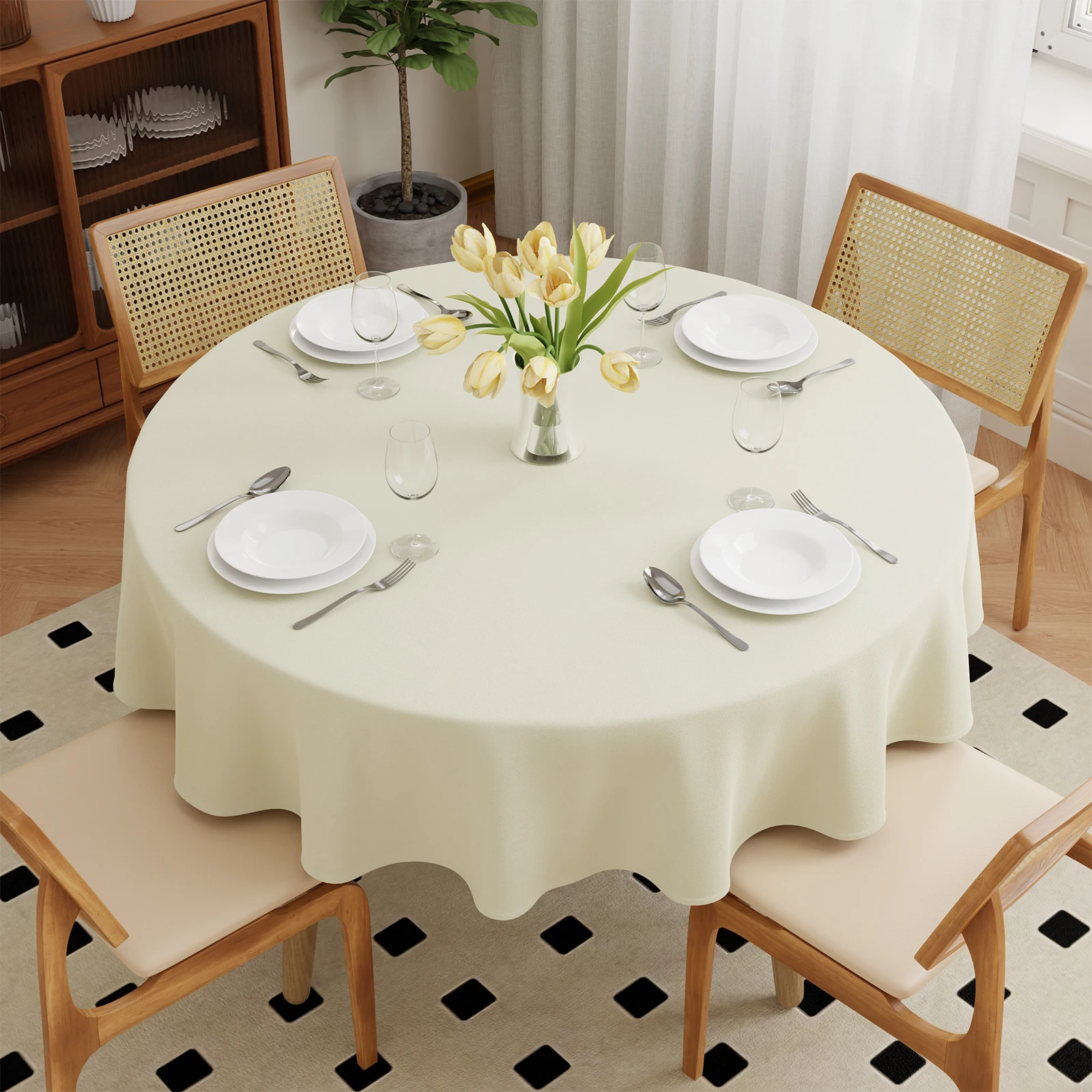 Pure Kleur Ronde Tafelkleden Decoratieve Bruiloft Banket Keuken Thuis Eetkamer Feest Tafelkleed Theedoek Diameter 127 ~ 304 cm