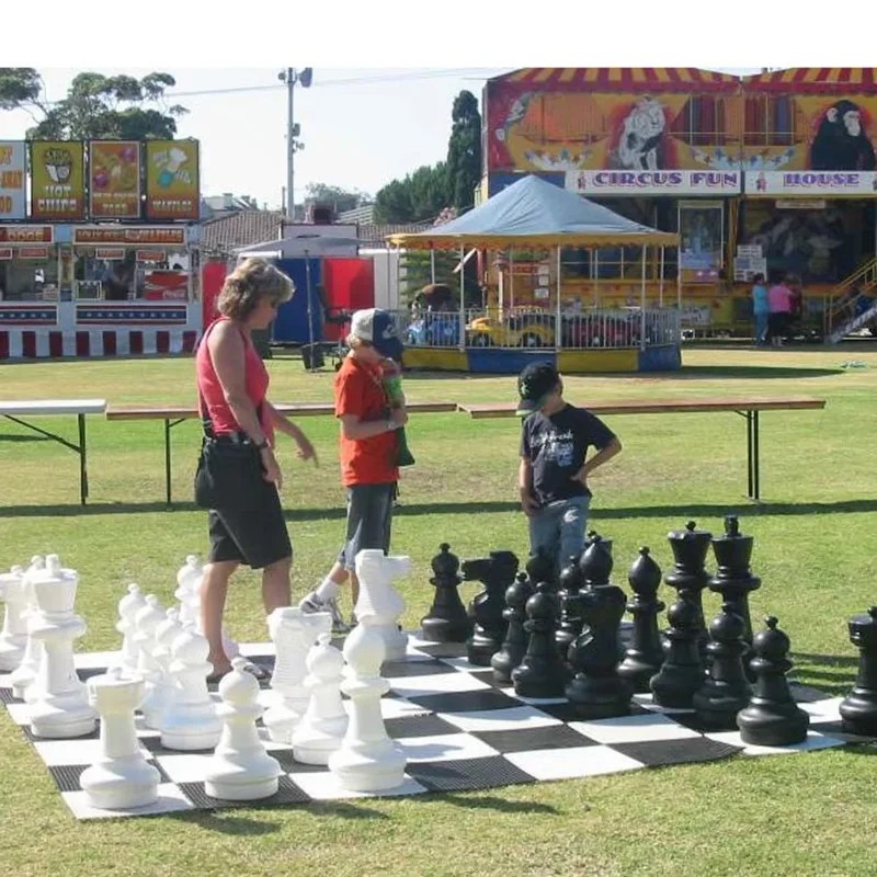 

Giant Chess Set Outdoor Games for Family Lawn Games Large Chess Pieces & 5x5ft Giant Chess Board