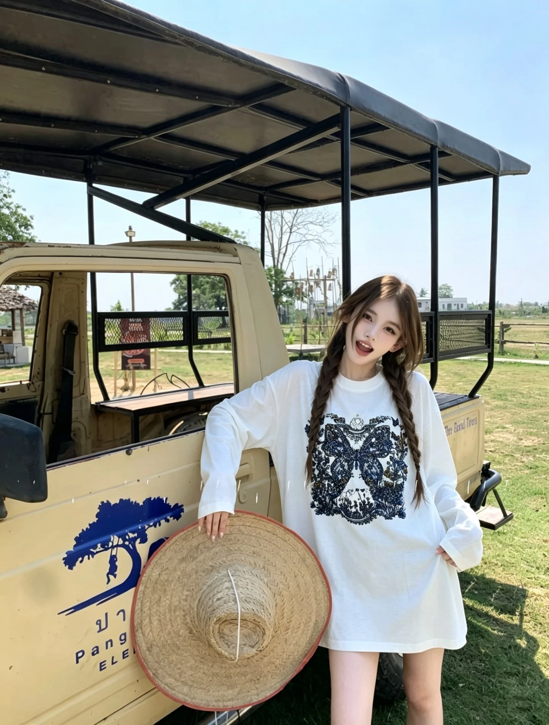 

D-Home High-End Long Sleeve Air Conditioning Shirt Loose Lazy Style Thin Sun Protection Top Women's Cotton T-shirt