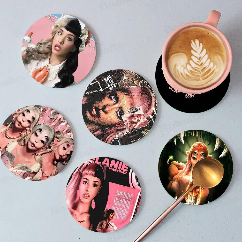 Popular Music Singer M-Melanie Martinez Printed Coasters Suitable for Daily Family Party Decoration, Office, Non-Slip Wooden