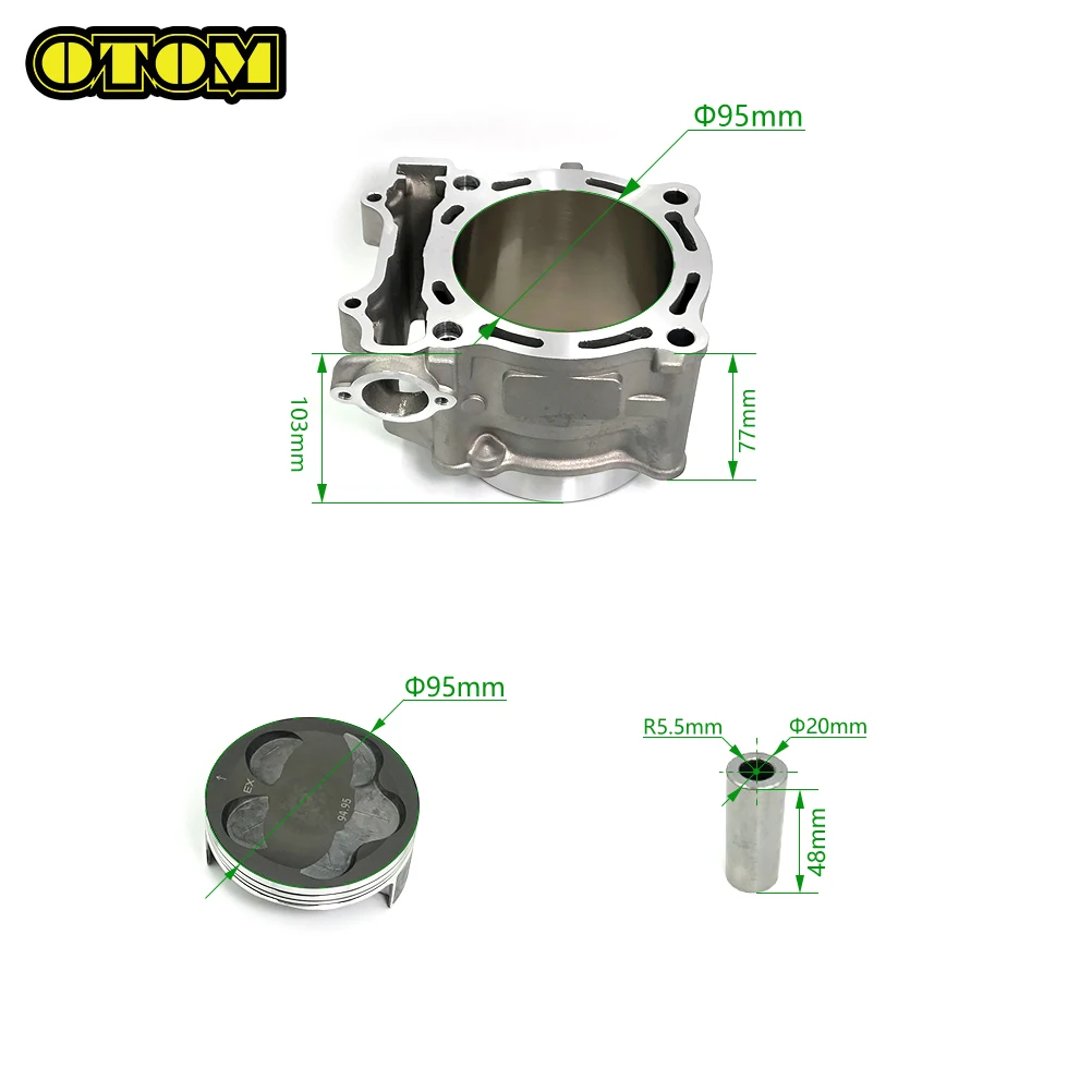 Motorcycle For YAMAHA 95mm Bore Cylinder Block Piston Pin Upper Lower Gasket O-Ring YFZ450 ATV WR450F YZ450F Pit Dirt Bike Parts