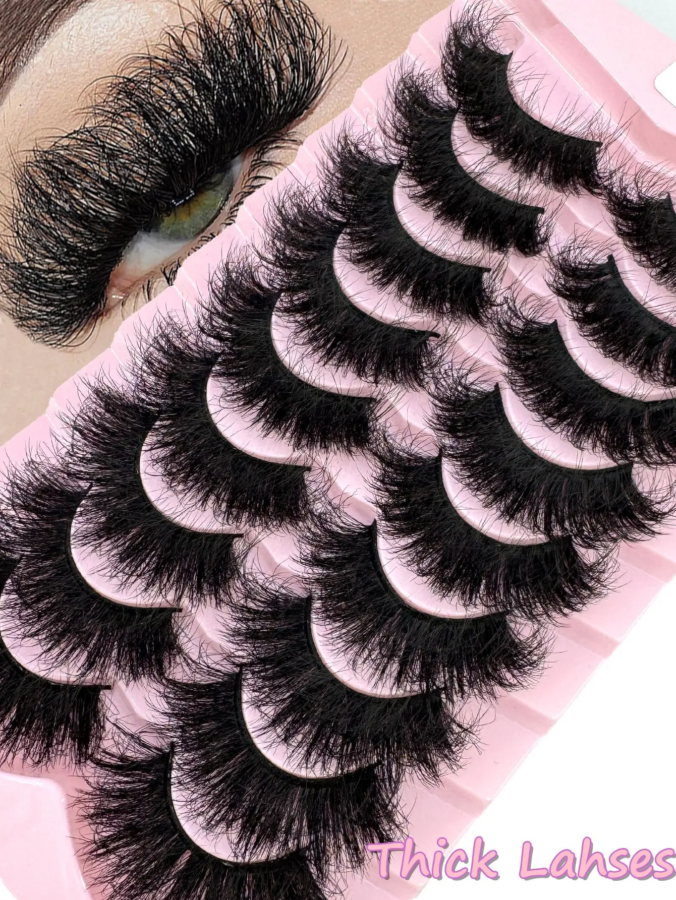 Hbzgtlad novo 9 pares de cílios falsos de vison fofos cílios postiços volume grosso dramático olho de gato cílios tira longa pacote de cílios finos