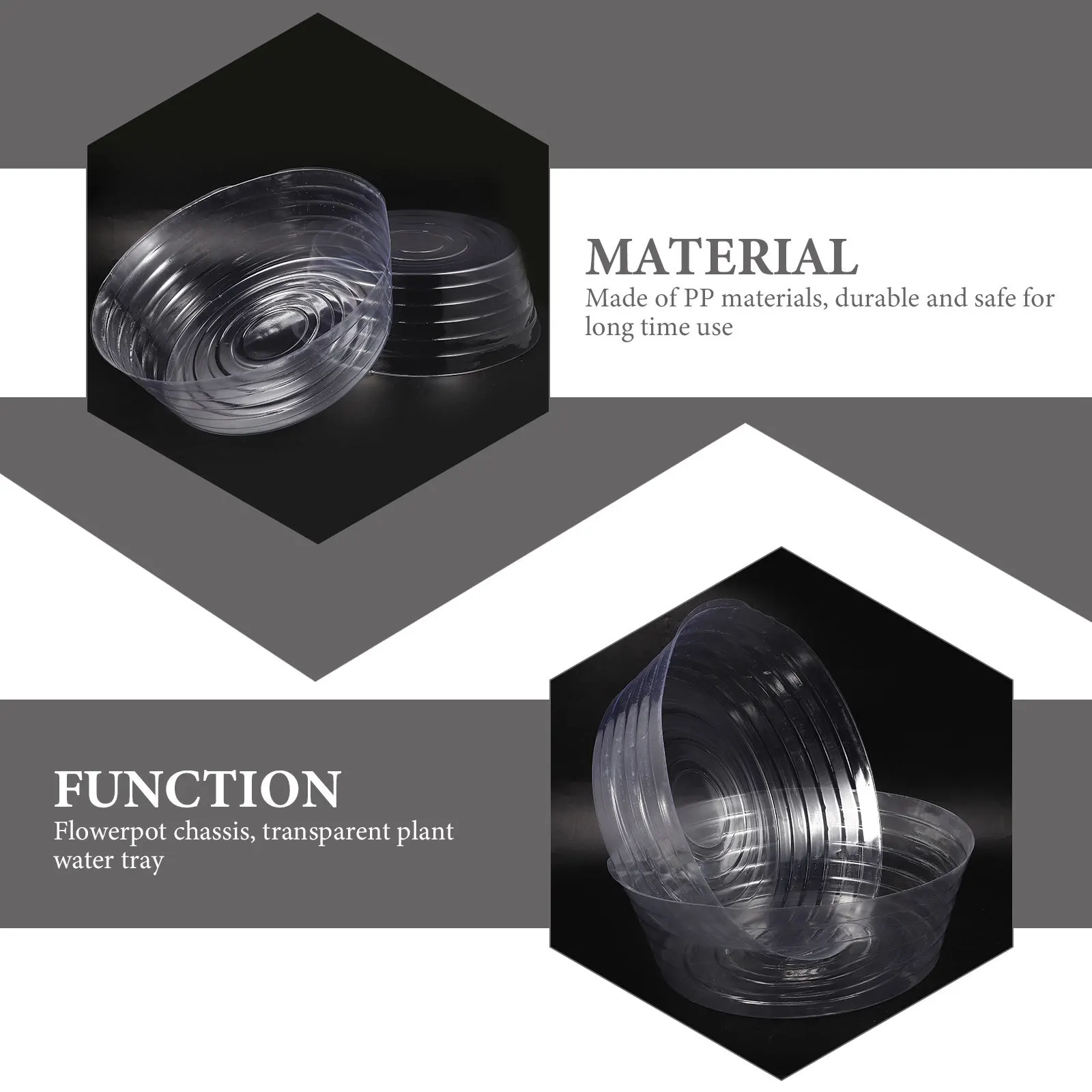 

6pcs Transparent Deep Flowerpot Saucer For Indoor Outdoor Large Plant Tray Bonsai Liner Waterproof Planter Base