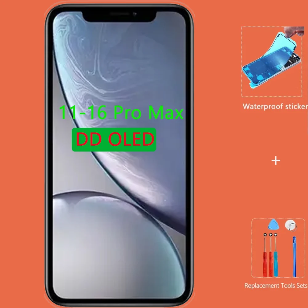 NO IC 100% Tested DD Oled For iPhone 16 Pro Max 11 12 13 mini 14 15 Plus 16E Display 3D Touch Screen Lcd Replacement Frame