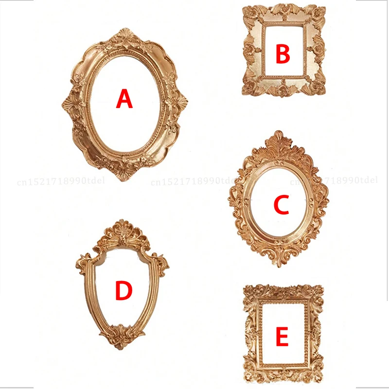 1Pc With European Style Victorian Style Retro Gold Mini Picture Frame Accessories Small Picture Frame Shooting Props Accesso