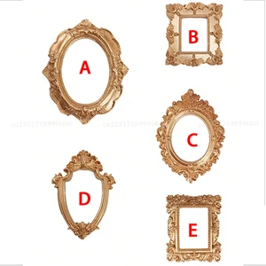 Avrupa tarzı Victoria Retro Altın, Mini Resim Çerçeveleri, küçük bir Ateş Sahne Aksesuarları 1 Adet Viktorya dönemi dekorundaki 6 büyük satış-no. 5