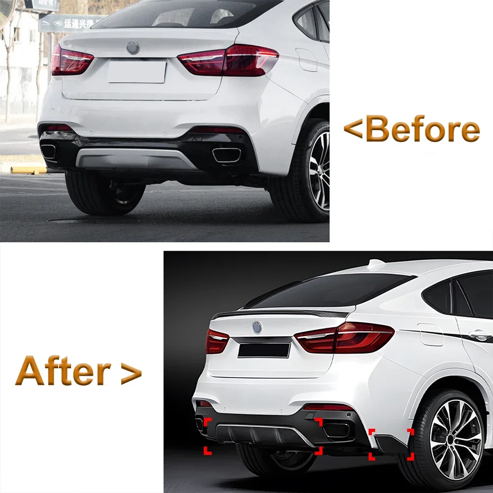 For BMW X6 F16 M Sport 2014-2019 MP Car Rear Lip Spoiler Rear Corner Body Kit ABS Plastic Modification Accessories Auto Parts