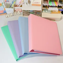 Carpeta de macarrones A4 Kpop, soporte para sesión fotográfica, anillo D grande, 8/9/10 cuadrícula, álbum de tarjetas fotográficas de cuero PU, ídolo coreano, postal, libro para coleccionar