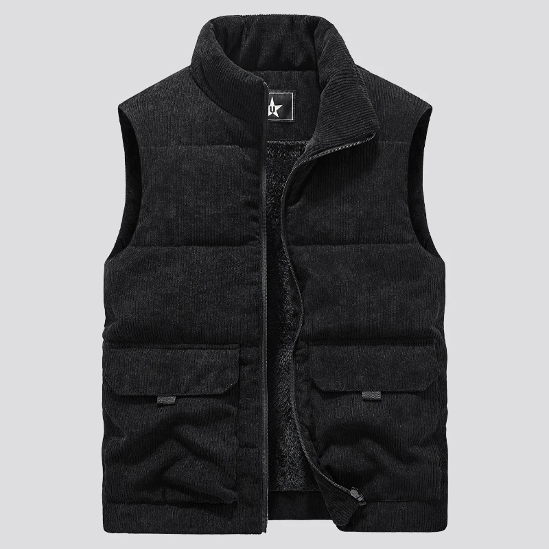 NONE Gilet Homme en Polaire Vert Armée 3
