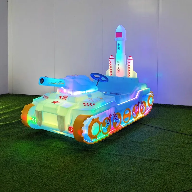 Children's Double Tank Bumper Car Square Night Market Stalls Luminous Outdoor Electric Amusement Vehicles Factory Direct Sales