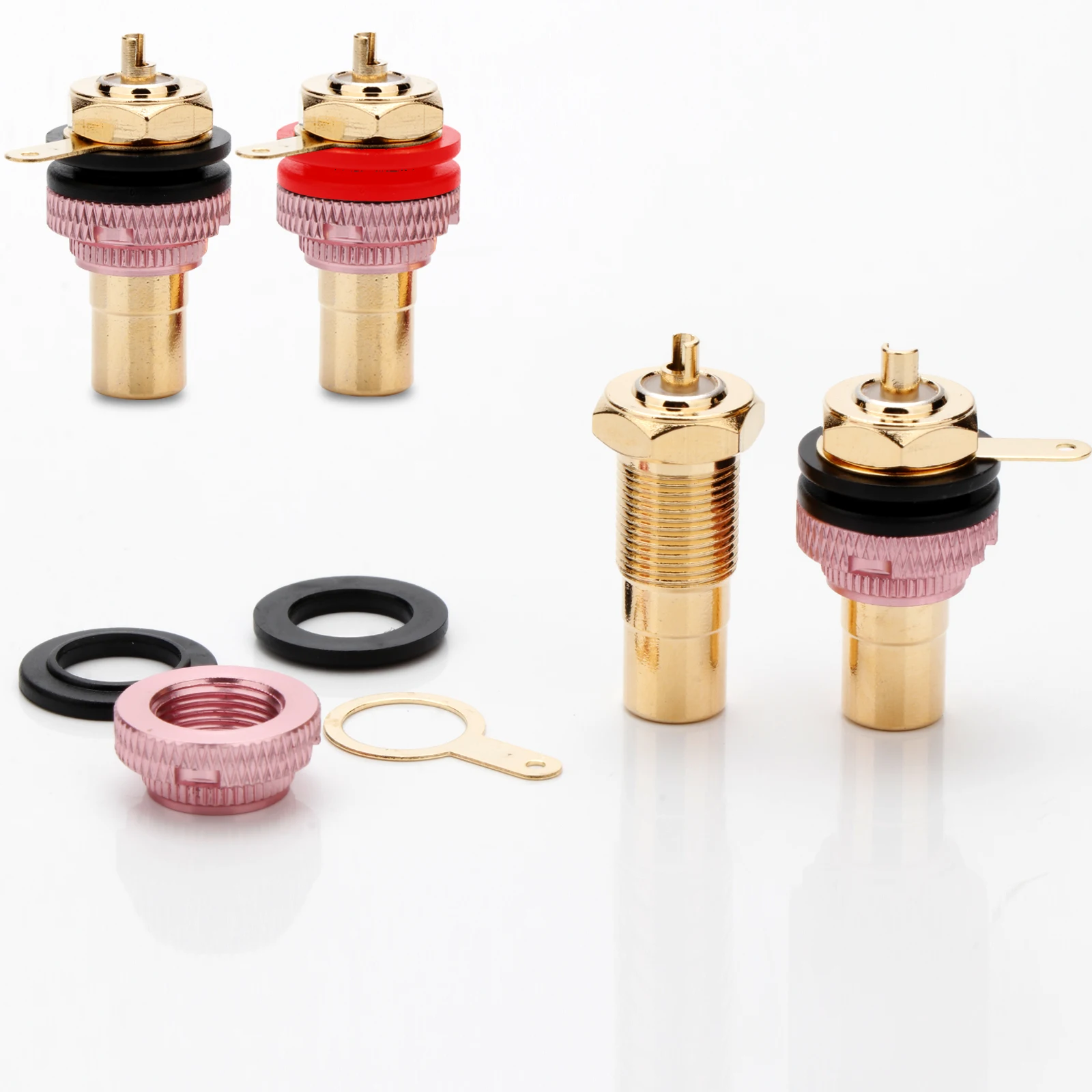 高品質 RS3014 金メッキ RCA メスコネクタソケットシャーシパネルマウントメスアダプタソケット HiFi オーディオプラグ