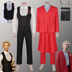 Men Coriolanus Snow Cosplay Shirt Vest Costume Movie Hunger Cosplay Games Songbirds Snakes Disguise Adult Male Halloween Suit