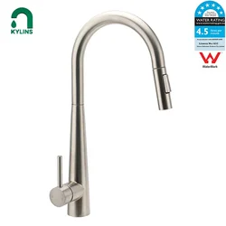 **Sydney Stock** KYLINS SUS304 Brushed Nickel Pull Out Kitchen Mixer Tap Sink Water Faucet Single Handle WaterMark Wels