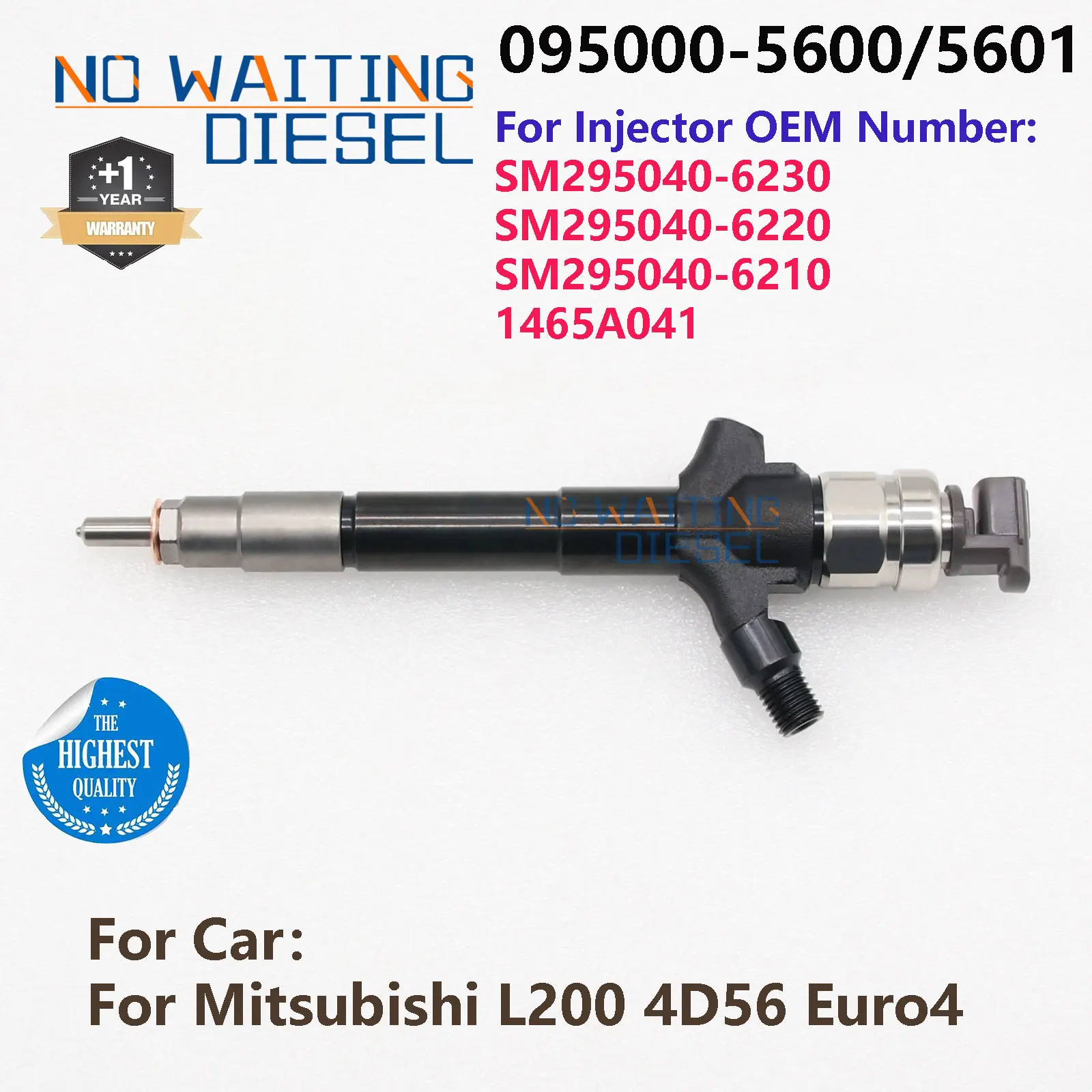 095000-5600 095000-5601 Diesel Injector Assembly 1465A041 For Mitsubishi L200 4D56 Euro4 0950005600 0950005601