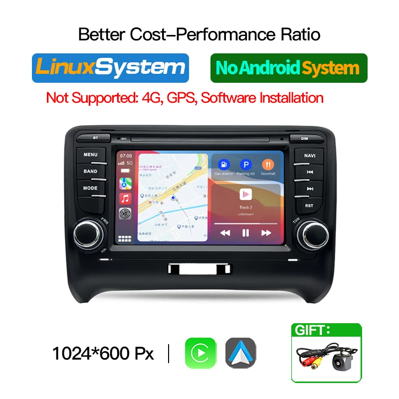 Voor Audi TT MK2 8J 2006-2014 Auto Multimedia Speler Auto Autoradio Carplay Android Radio WIFI Draadloze Carplay Audio Bluetooth BT
