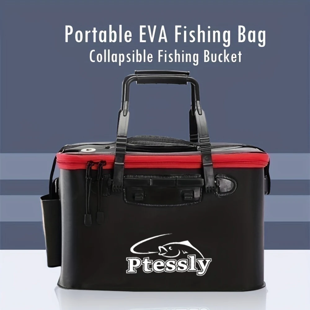 Tragbare EVA-Angeltasche, Faltbarer Angeleimer, Lebendfischbox, Camping-Wasserbehälter, Angelzubehör-Aufbewahrungstasche – Detail 9