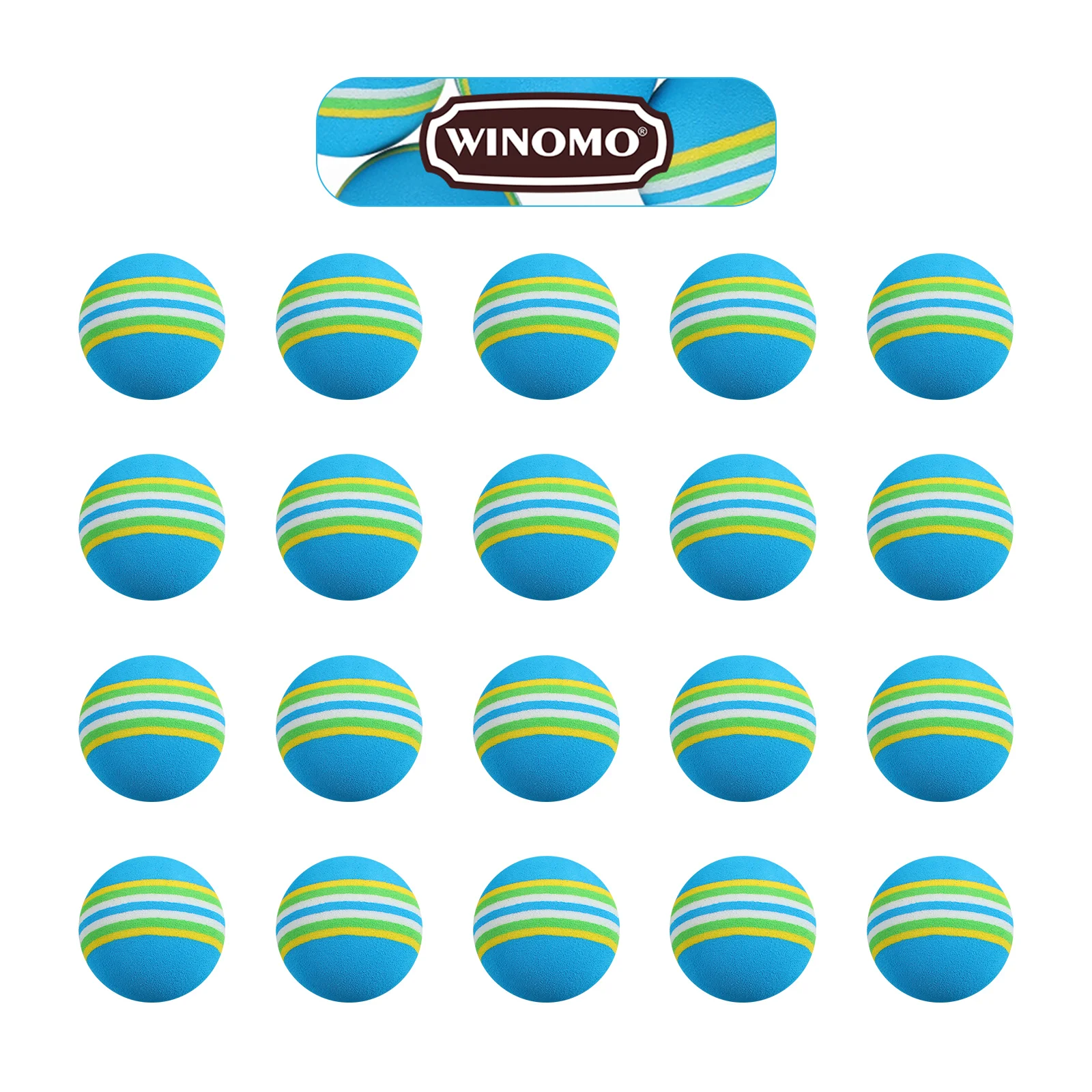 WINOMO 20pcs Tennis Balls Practice Balls Rainbow EVA Training Sports Balls Accessories for Indoor or Outdoor Training