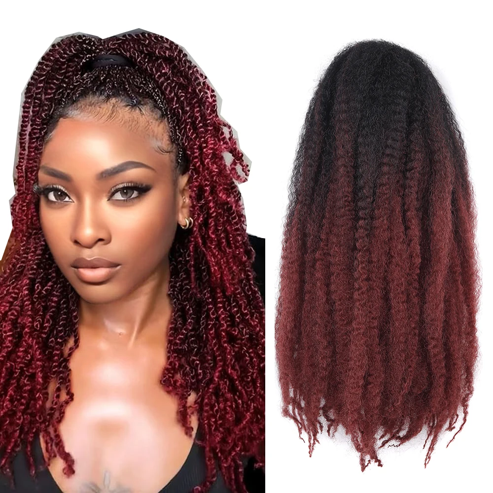 

Crochet Hair Short Curly Fluffy Marley Twist Braiding Hair Braids Synthetic Hair Extensions Afro Black Hairstyle For Women