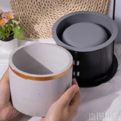 Silicone Molds for Cement Pots, DIY Terrazzo Flower Pot Molds for Plants, Round Concrete Candle Cup Vessel Moulds Large Size