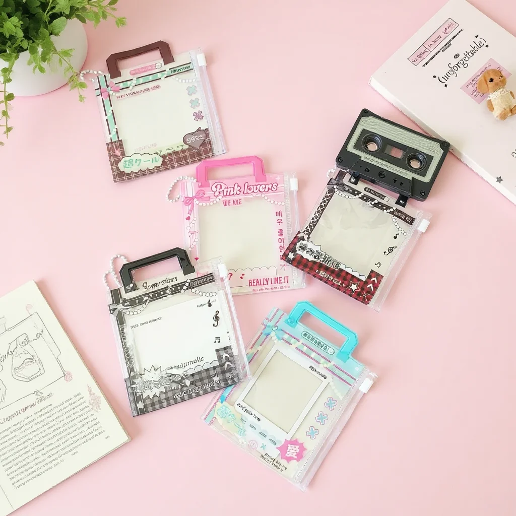 3 Inch Zipper Card Case Youthful Anime Badge Holder Instax Photo Holder Transparent Ita Bag Pendant For Photo Display Backpack