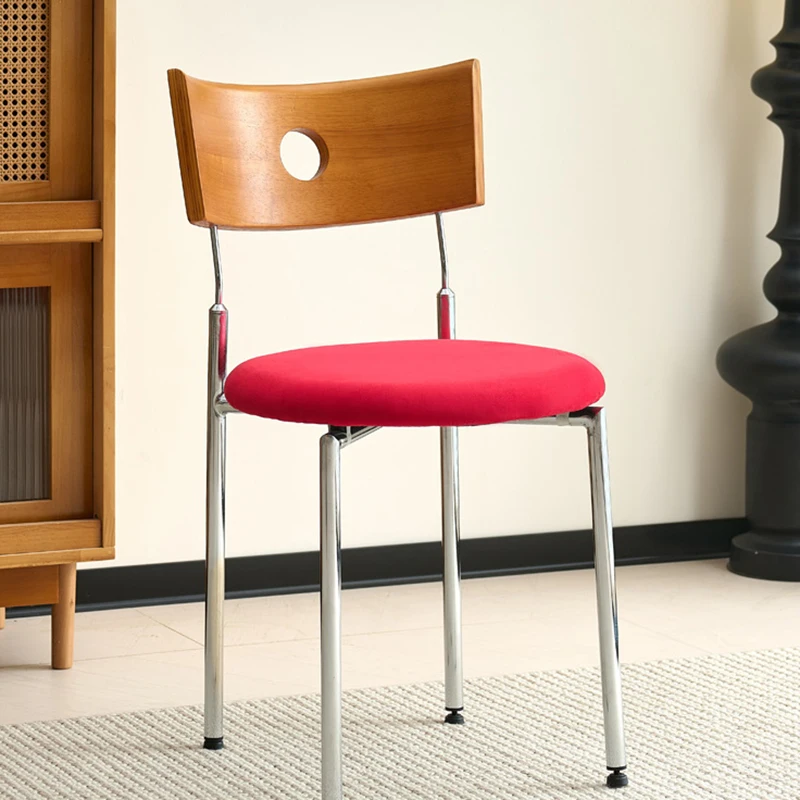 Silla de comedor de cuero, silla de comedor Retro acrílica moderna de lujo con acento Vintage, diseño nórdico Sedie Pranzo Moderne, muebles para el hogar