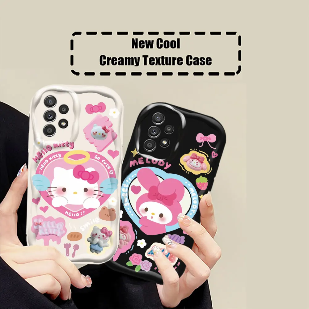 

luxury HelloKitty Kuromi Melody Case For Samsung Galaxy A73 A72 A71 A35 A34 A33 A32 A31 A25 A24 A23 A15 A14 A13 A05S A05 Cover