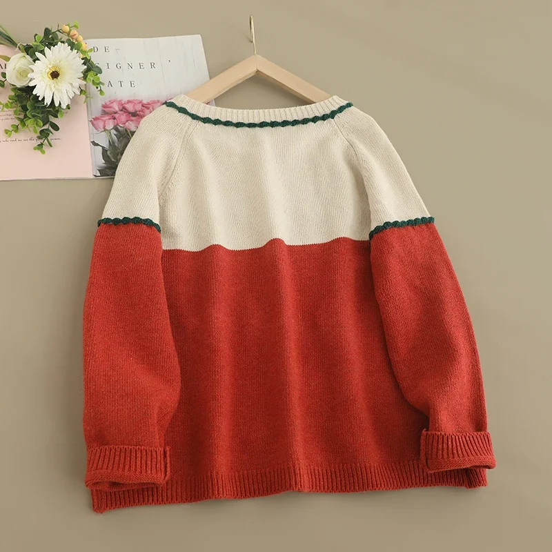 Spring Sweet Mori Girl Japan Style Floral Embroidered Sweater Cardigan Women O-neck Long Sleeve Single Breasted Knitted Sweater