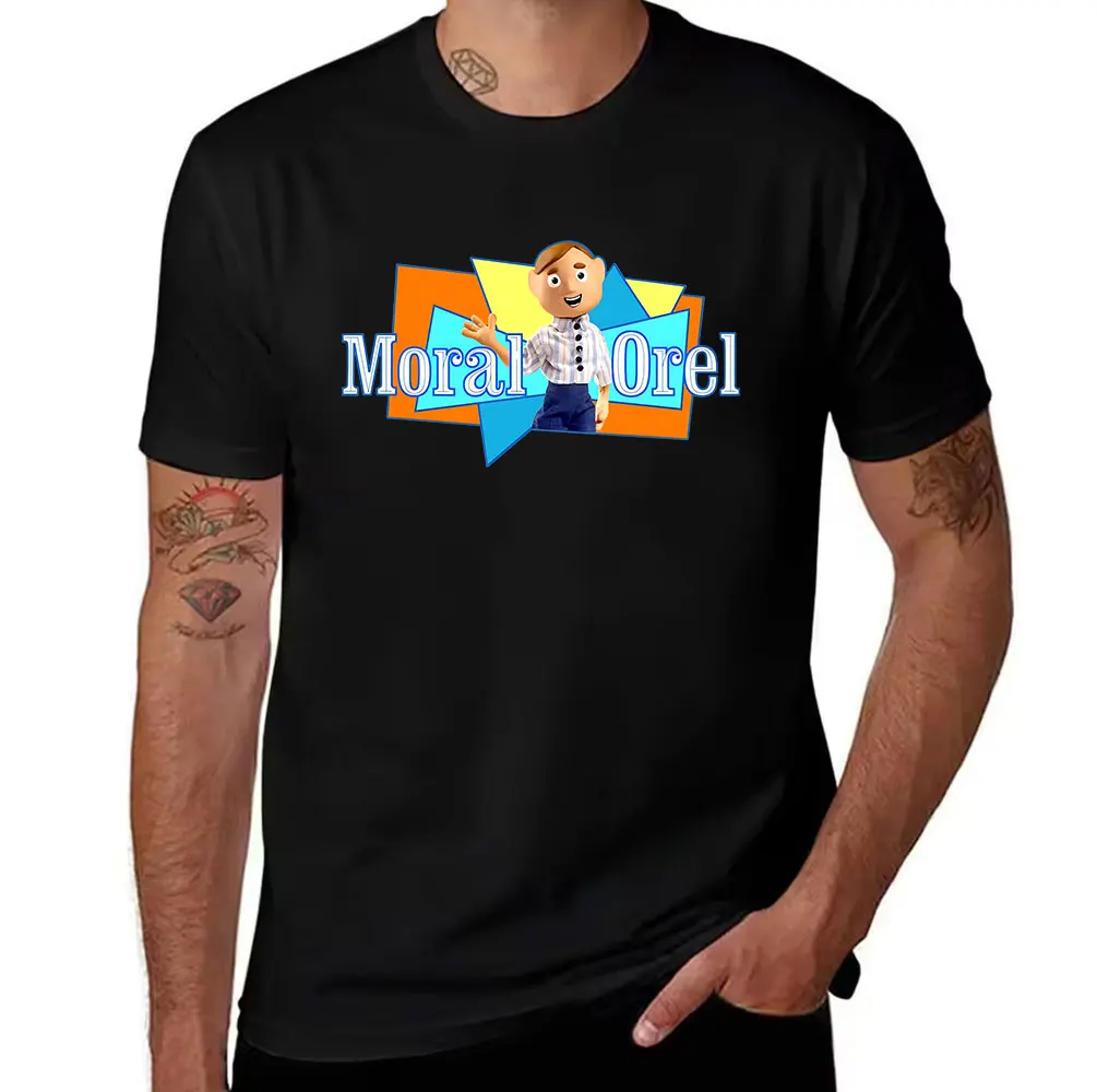 Men's Cotton T-Shirt Moral Orel Graphic Print Casual Short Sleeve Tee for Animation Fans