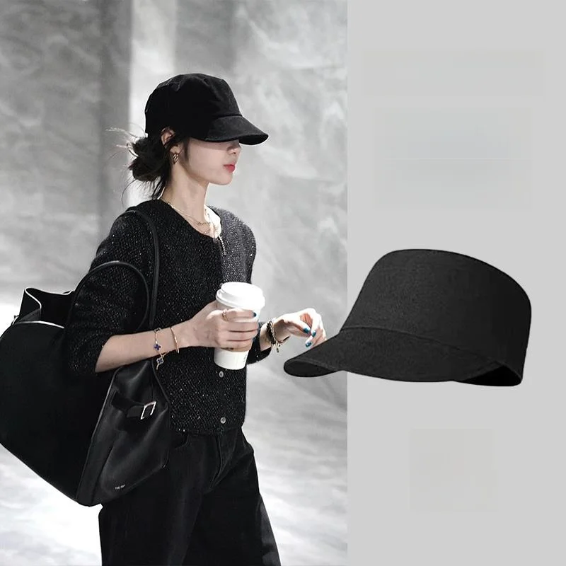 Small Head Size Equestrian Cap Flat Top Bucket Hat Medieval Style Autumn Winter Painter Newsboy Cap Low Profile Extra Small