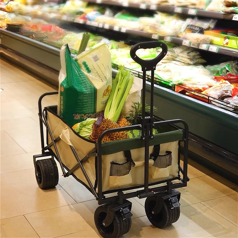 

Portable Foldable Hand-pull Multifunctional Large Sturdy Shopping Cart Trolley Suitable for Camping Outdoor Picnic Storage