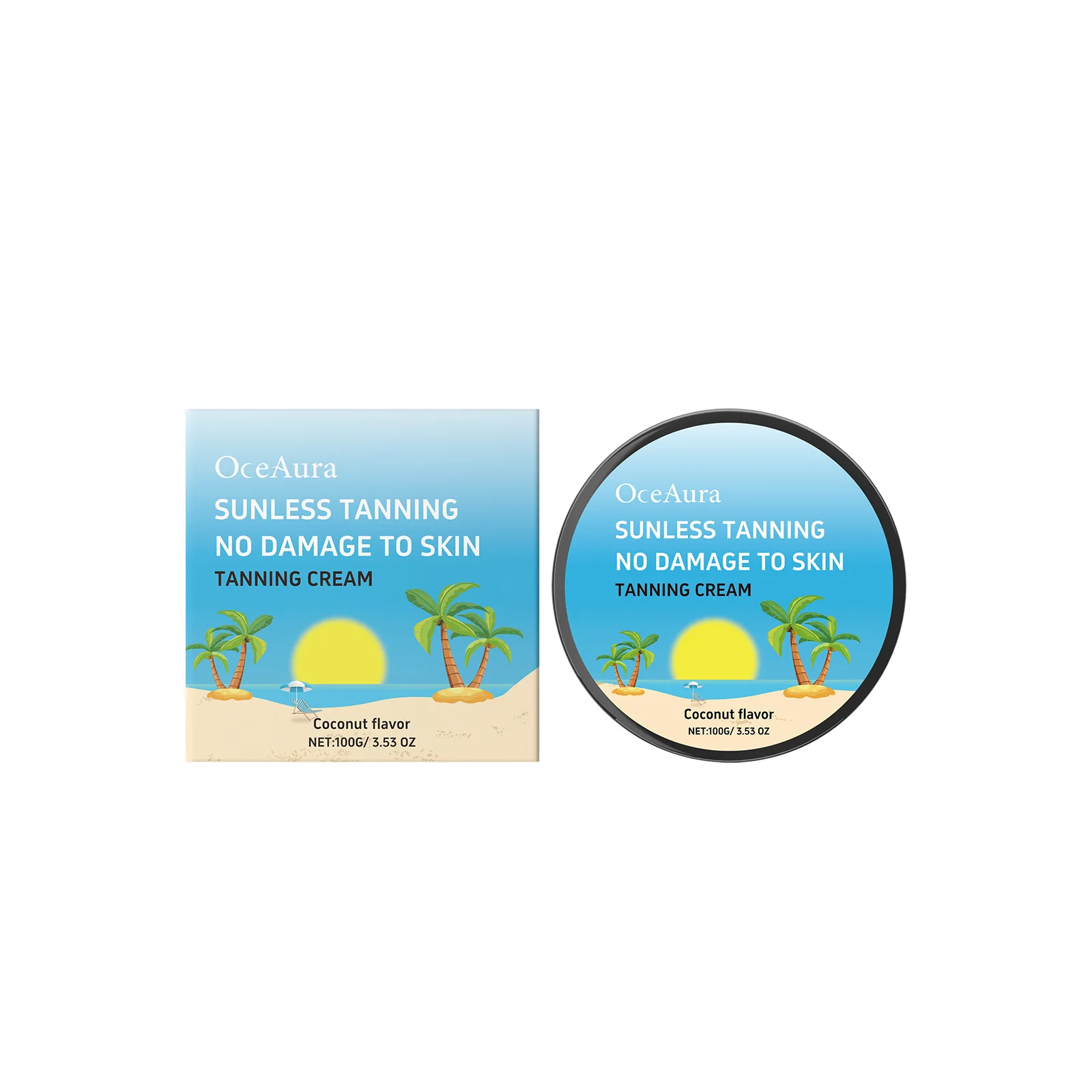 Coconut Tanning Intensive Moisturizing Body Cream Gentle Formula Sun-Free Natural Tan Enhances Color Development Non-Greasy