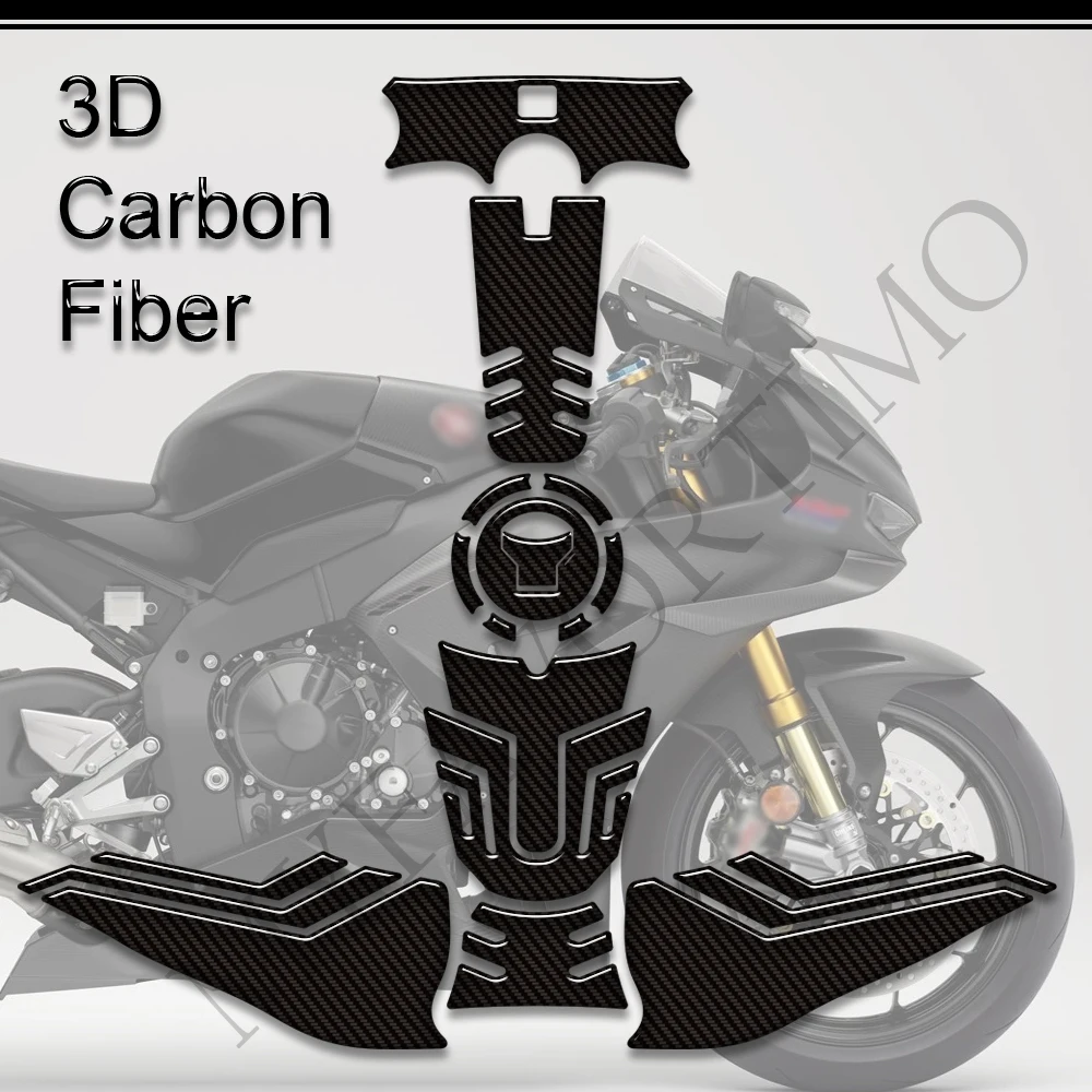 For Hornet CBR1000RR-R CBR1000RR R CBR 1000RR 1000 RR RRR SP Fireblade Tank Pad Cap 3D Carbon Fiber Stickers Decals Protector