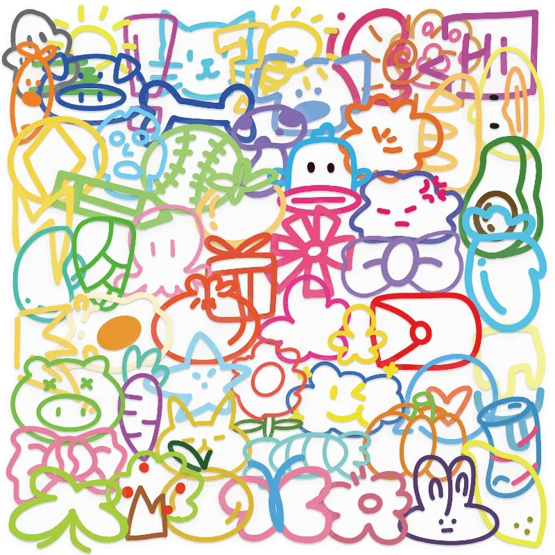 50pcs-adesivos-esteticos-criativos-de-dopamina-em-pet-transparente-para-diario-papelaria-e-copos