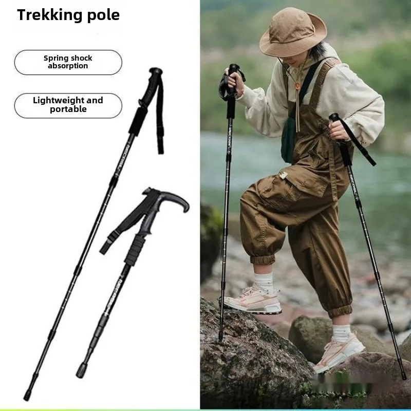 Carbon Fiber Trekking Poles - Adjustable & Foldable, Lightweight, Unisex, Great for Hiking & Mountaineering