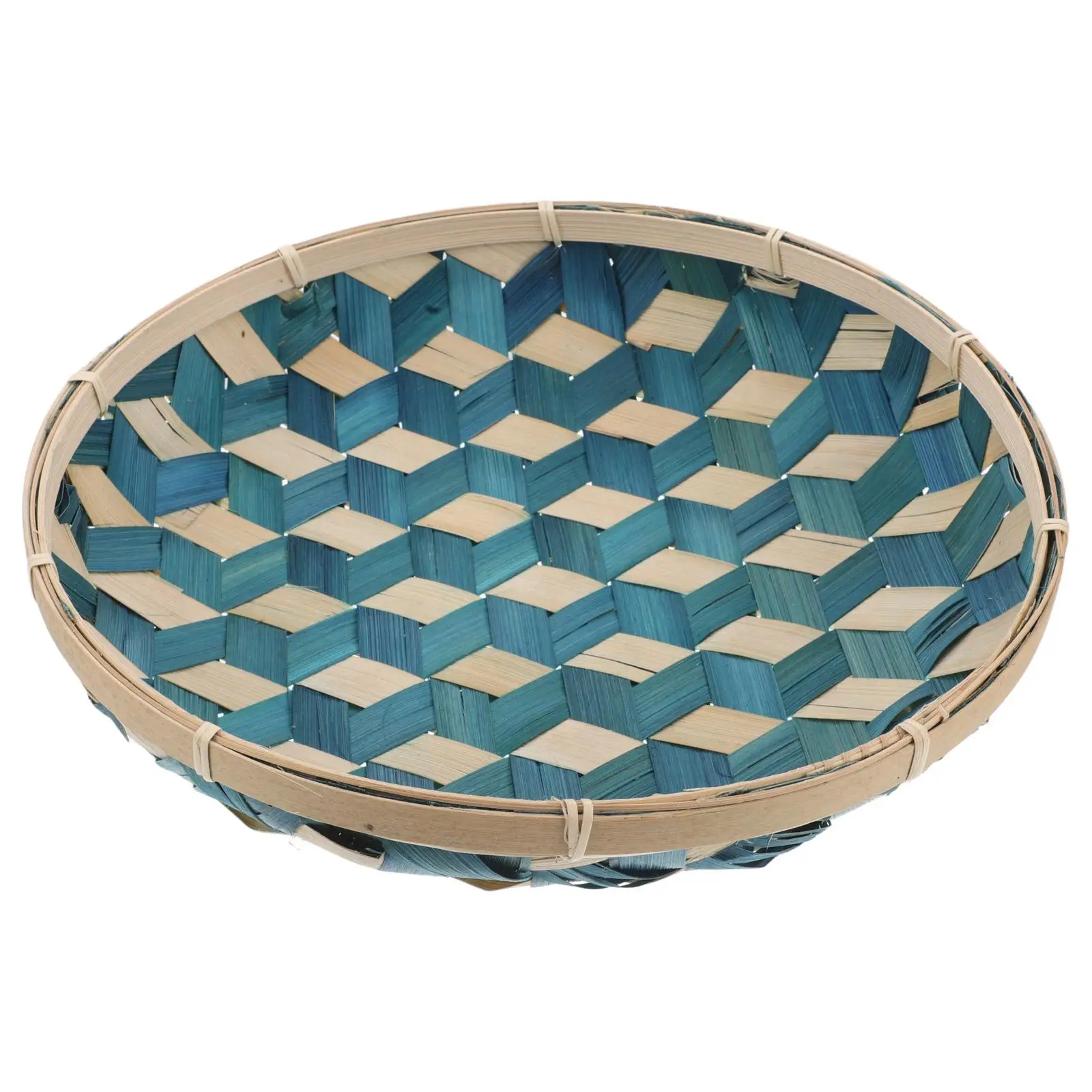 

Bamboo Platter Basket Baskets for Picnic Serving Tray Fruit Wicker Woven Plate