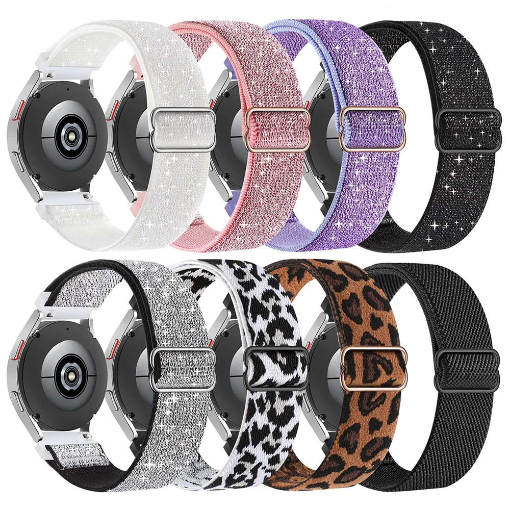 Shiny strap For Samsung Galaxy Watch 6/7/5/pro/4/classic/Active 2 20mm/22mm Bohemian Pride bracelet Huawei GT 4-3-2 Elastic band