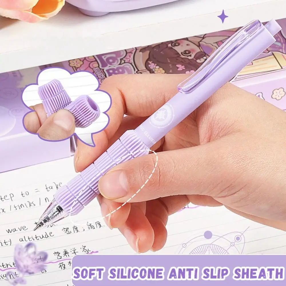 4 ピース/セット多機能 CS チップ中立ペンソフトグリップ減圧ゲルペン 0.5 ミリメートル黒インク署名ペン学生