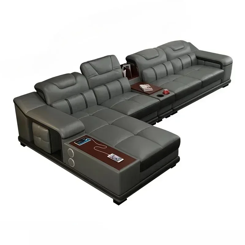 Sectional Sofa Leather Modern Living Room Comfortable Sturdy