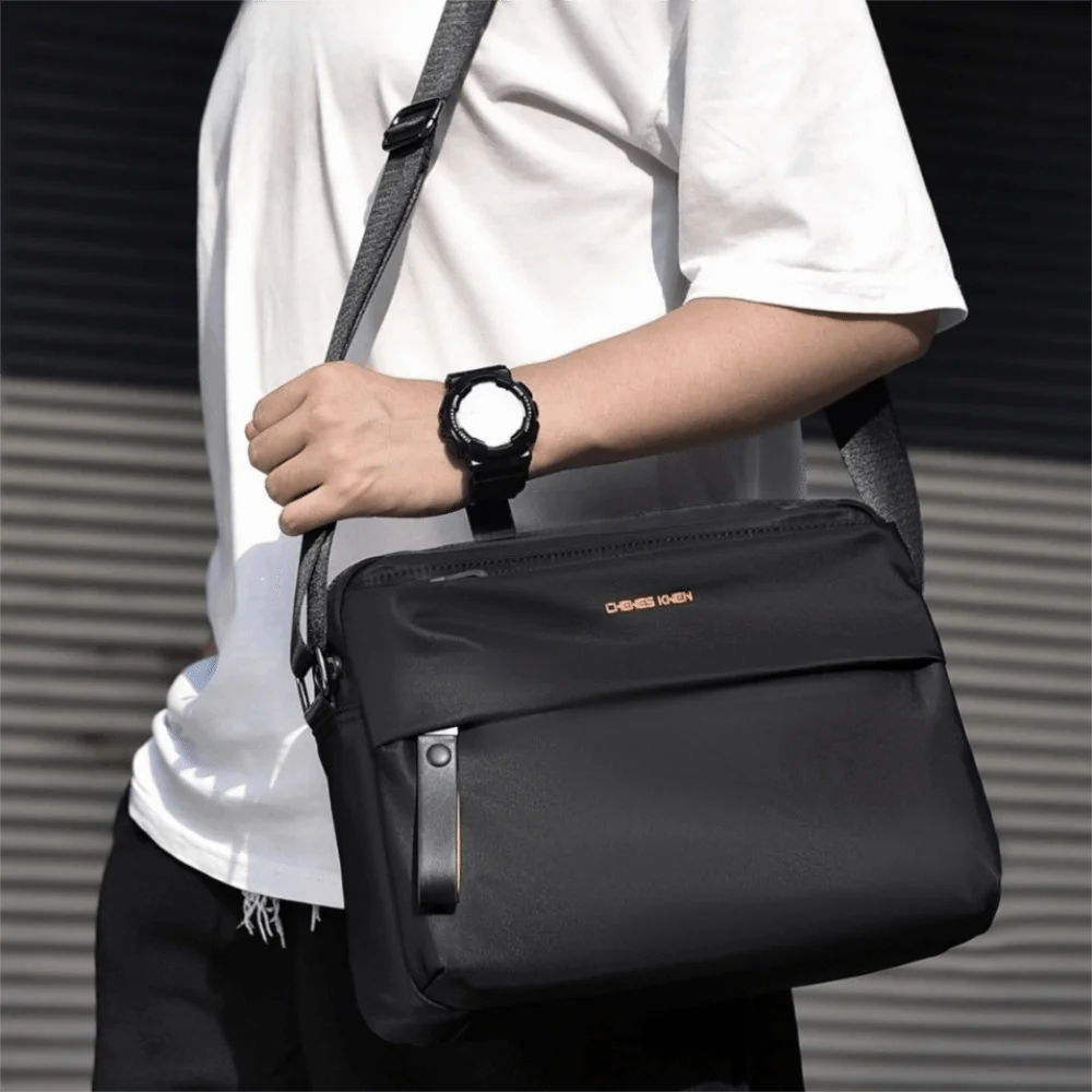 

Stylish Zipper Pockets Men Crossbody Backpack Oxford Waterproof Shoulder Bag Durable Sling Bag Travel