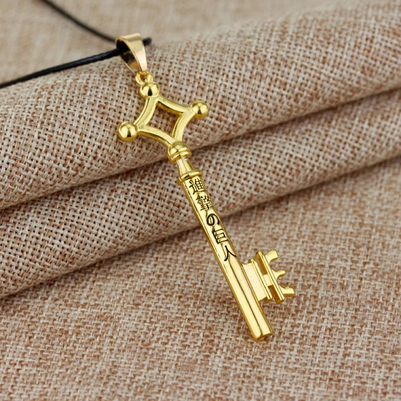 Attack On Titan Necklace Eren Key Shingeki No Kyojin Pendant Fashion Vintage Retro Anime Jewelry For Men Cosplay - view 6
