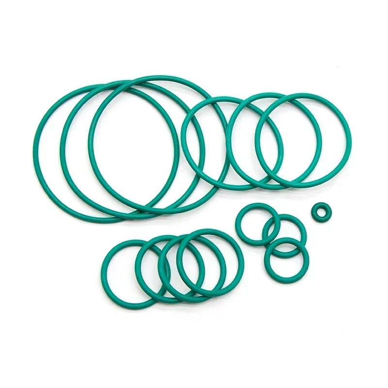 10/50Pcs FKM O Ring Gaskets Green CS 2mm OD 5mm ~ 120mm Fluorine Rubber Sealing Washer Heat resistant Oil Resistant Acid Alkali