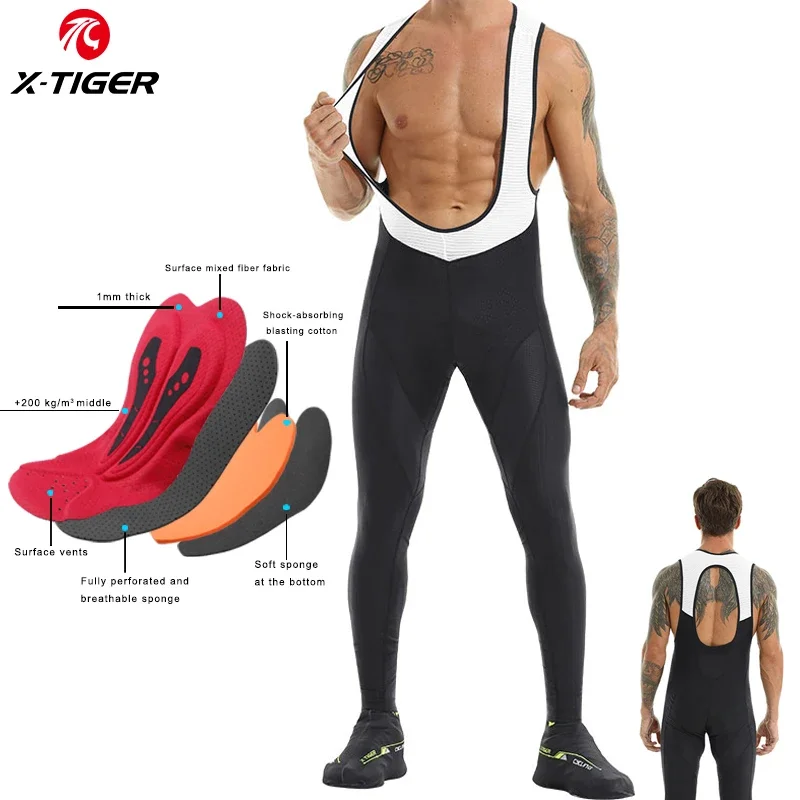 

X-TIGER велосипедные брюки-комбинезоны дышащие велосипедные брюки светоотражающие велосипедные колготки MTB противоударная подушка велосипедные длинные брюки