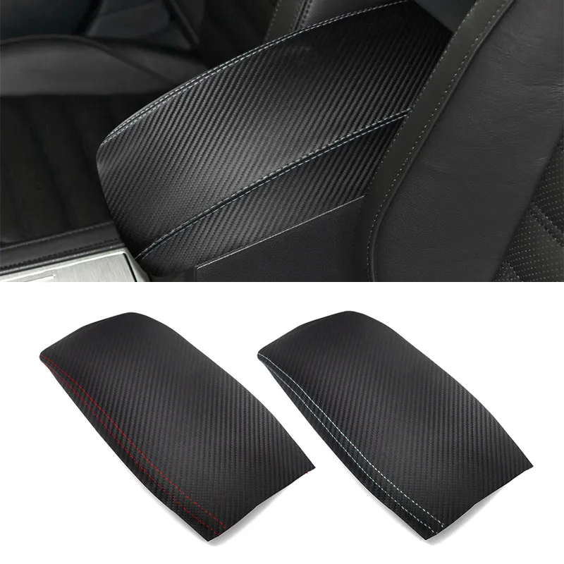 For VW Passat 2010-2015 Microfiber Leather Carbon Fiber Texture Car Inner Center Console Lid Armrest Box Cover Trim sticky type