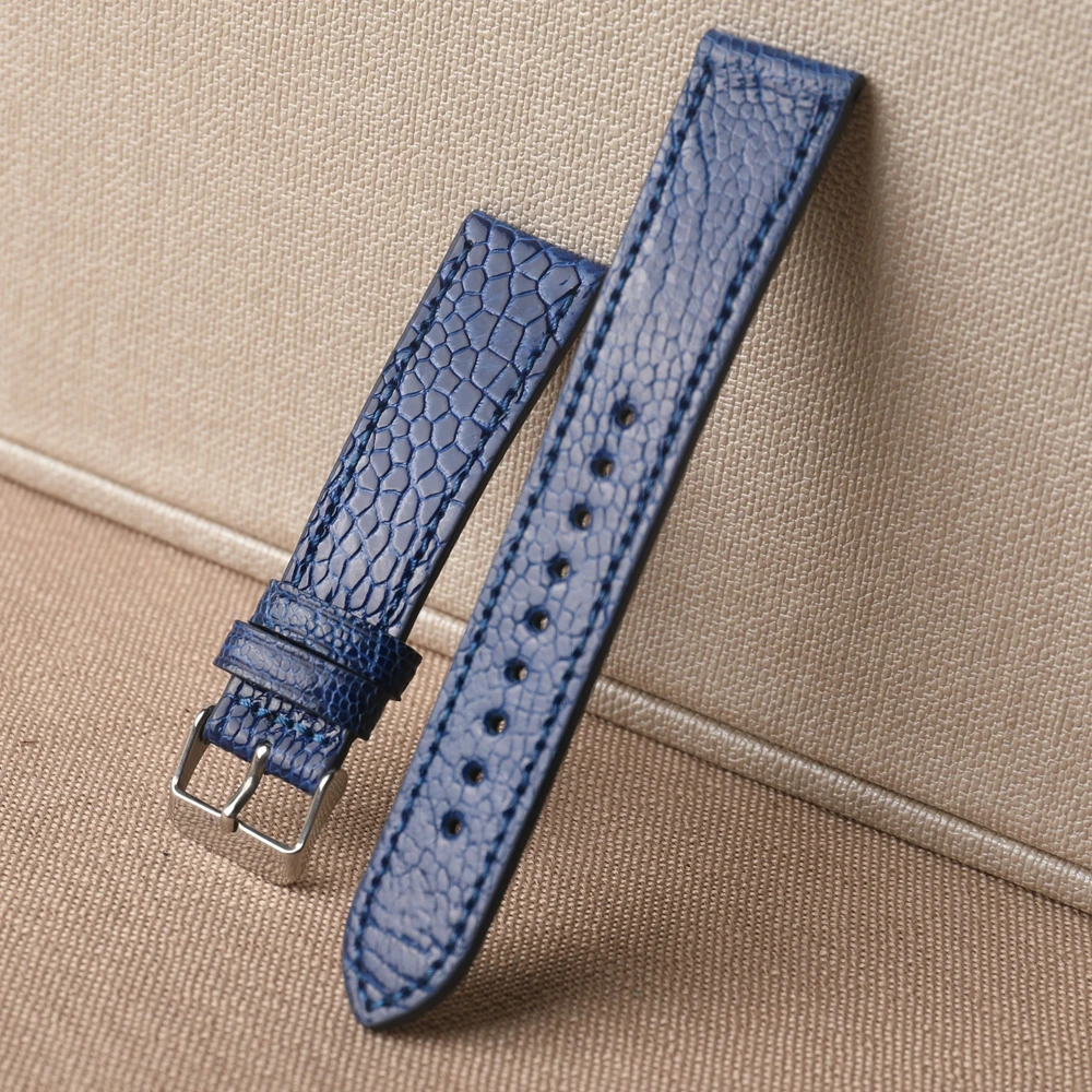 Handmade South African Ostrich Foot Leather Strap, 18 19 20 21 22MM Blue Brown Black Green Fit High-end Leather Strap, Vintage