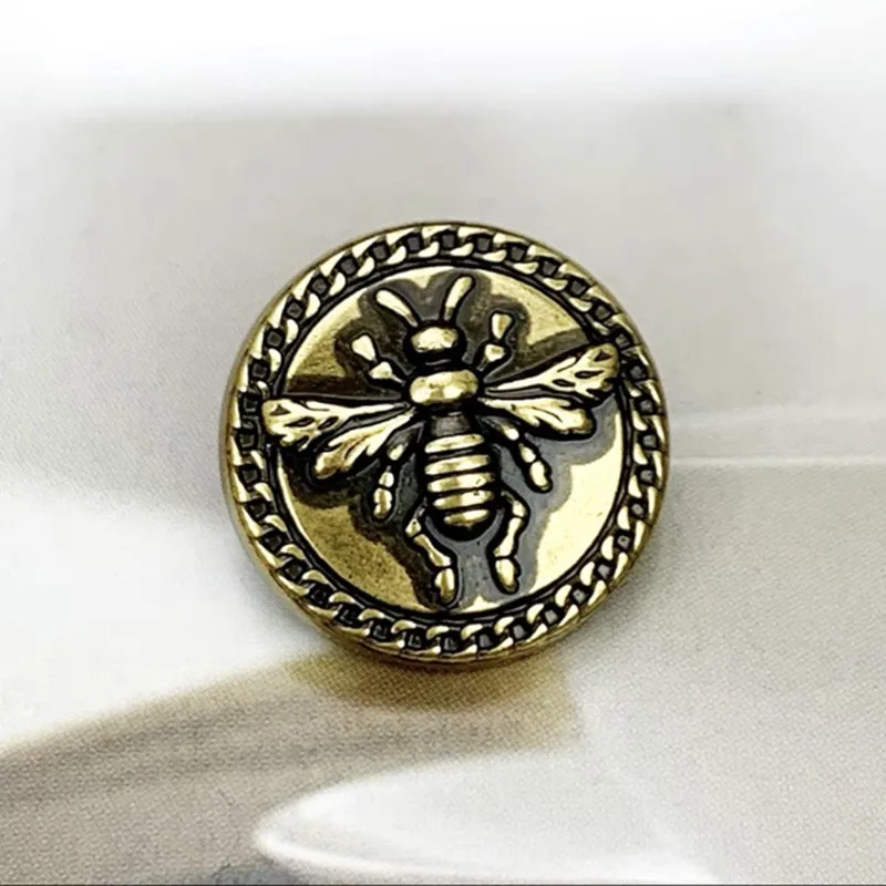 10pcs Vintage Luxury Silver Bronze Tiny Bee Buttons for Clothing Sewing Material Fashion Women\'s Jacket Buttons Coat Buttons Bee