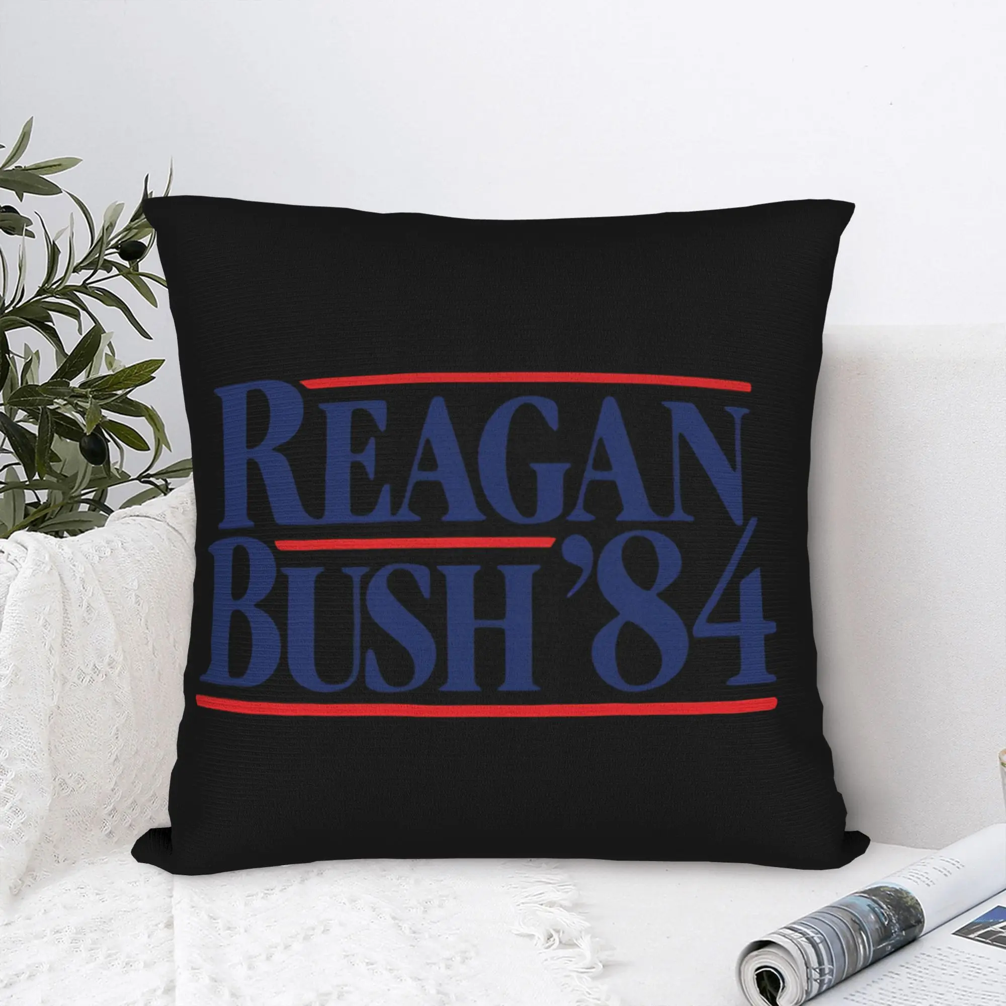 Reagan Bush 84 Throw Pillow Cover Polyester Cushions for Sofa Vintage eighties 45*45cm Pillowcover Home Decor