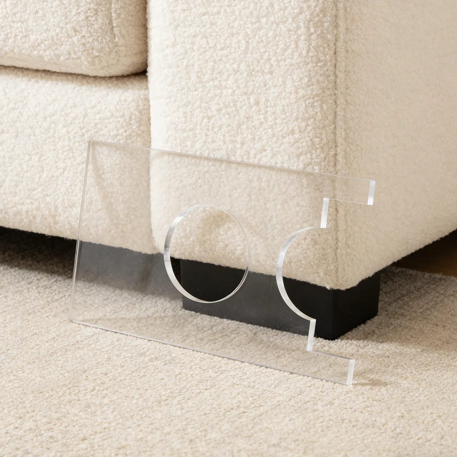 2Pcs Clear Acrylic Sofa Blockers Universal Wall Spacers Furniture Wall Protectors Under Couch Gap Fillers Prevent Pets Objects