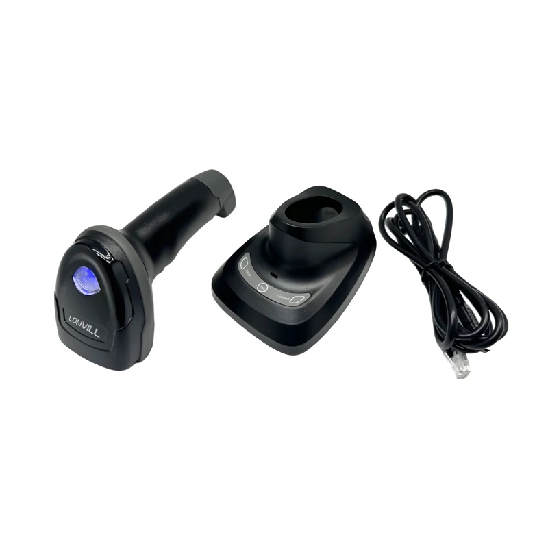 LONVILL Fast-Decoding Wireless Handheld Barcode Scanner with LED Indicator for Bookstores and Gift Shops