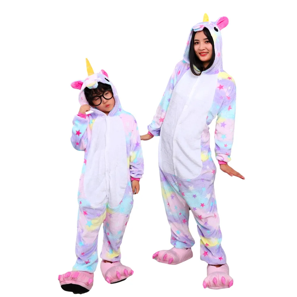 Kigurumi Star Unicorn Cartoon Pajamas Onesies For Adults Women Men Animal Pyjamas Christmas Halloween Cosplay Party Costumes