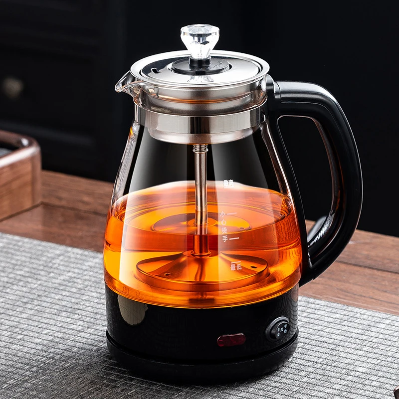 Electric Kettle Coffee Tea Maker Brewer Black Pu \'er Glass Kettles Steam Teapot Automatic Health Tea Infuser Pot Boiling Set 1L